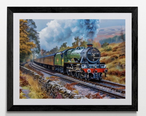 Steam train framed canvas - train,