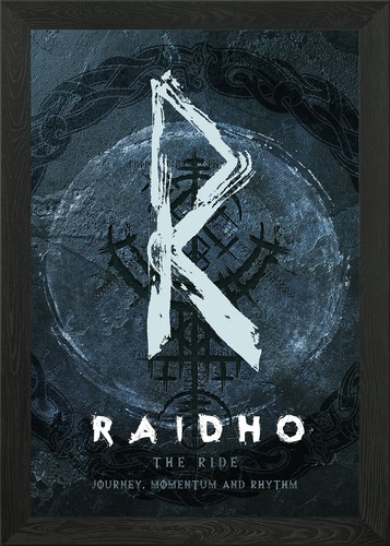 The rune raidho - framed, wall