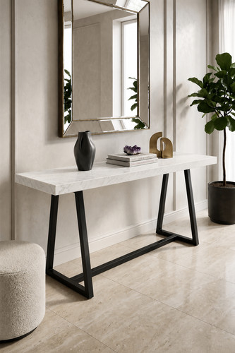 Modern white marble console - modern,