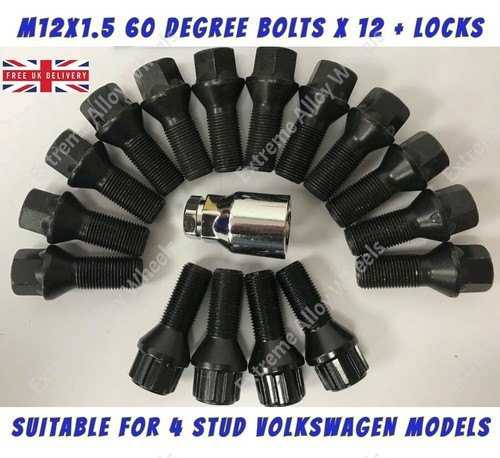 Black wheel bolts locks - bolts, +