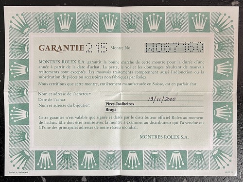 Rolex certificate explorer - rolex, ii