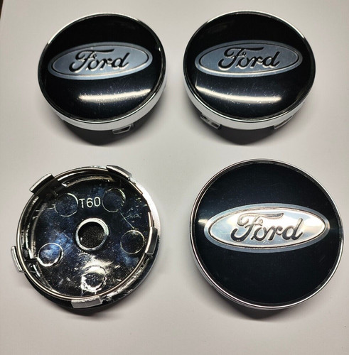 Pcs ford black chrome 60mm - ford,