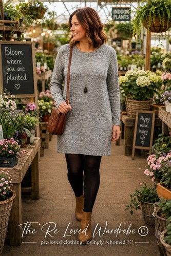Grey marl longline jumper - m&s,