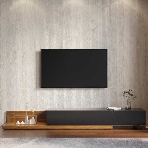 Walnut black extendable tv - walnut,