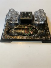 Victorian double inkwell - , desk