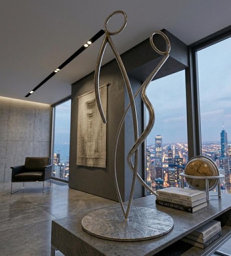 Metal sculpture stickmen - metal, sculpture: