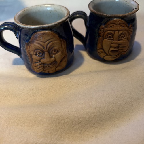 Vintage pottery coffee mugs - coffee,