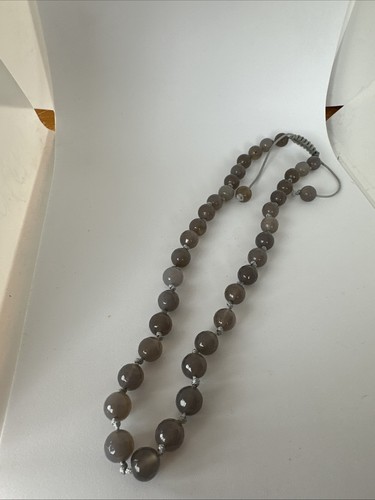 Grey agate adjustable necklace - agate,