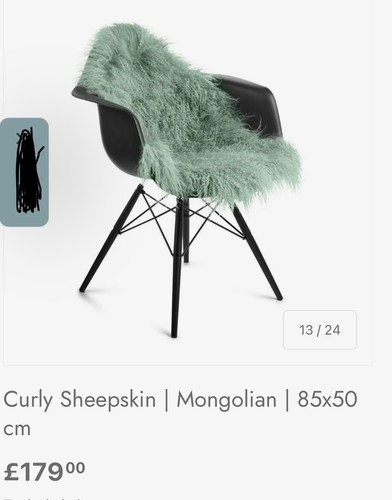 Blue curly sheepskin mongolian - sheepskin,