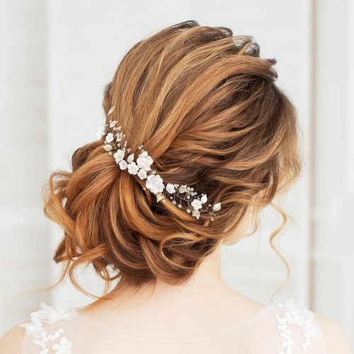 Bridal pearl hairpin - bridal, hairpin,ceramic