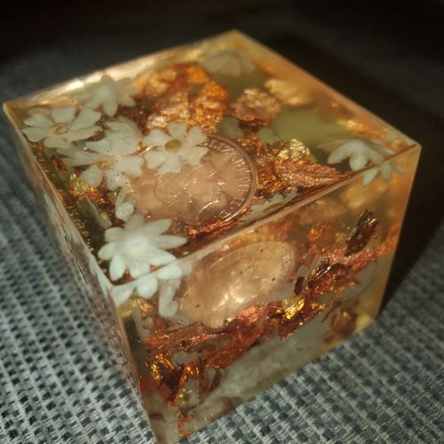 Vintage cube paperweight - cube,
