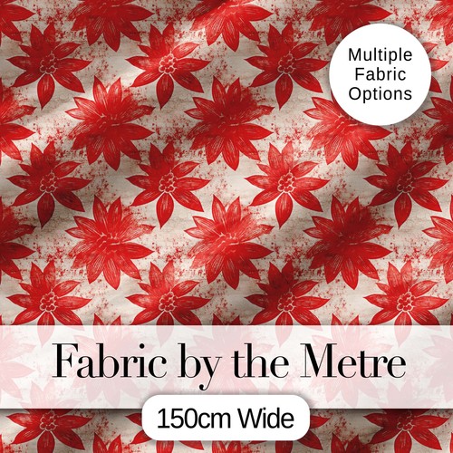 Distressed red floral block - distressed,
