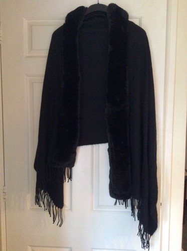 Ladies black shawl with - black,