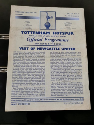 1961 tottenham v - 22-03-1961,