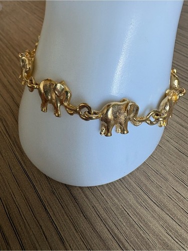 Gold tone elephant - elephant, link