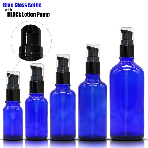 Blue glass bottle with - glass,