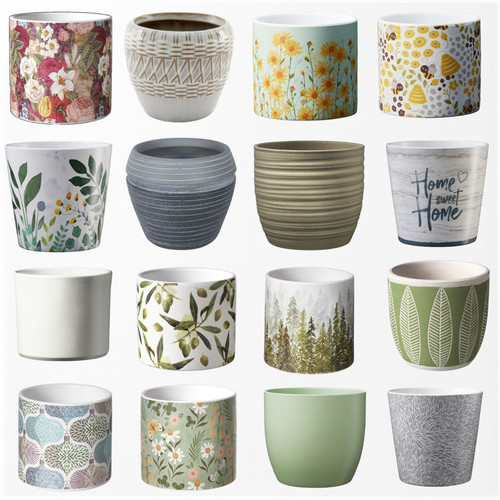 Patterned plain ceramic cement - patterned,