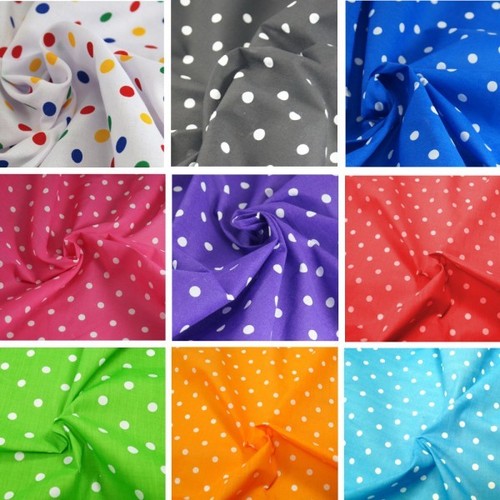 Polycotton fabric pea spot - pea,