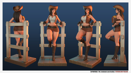 Tifa cowgirl figure display - tifa,