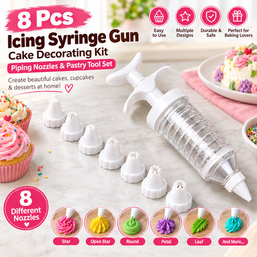 8pcs icing syringe gun - syringe,