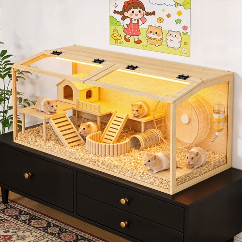 Glass chewproof hamster cage - glass,
