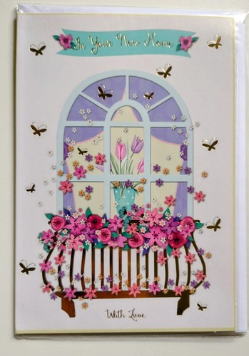 New home greeting card 7x5 - new,
