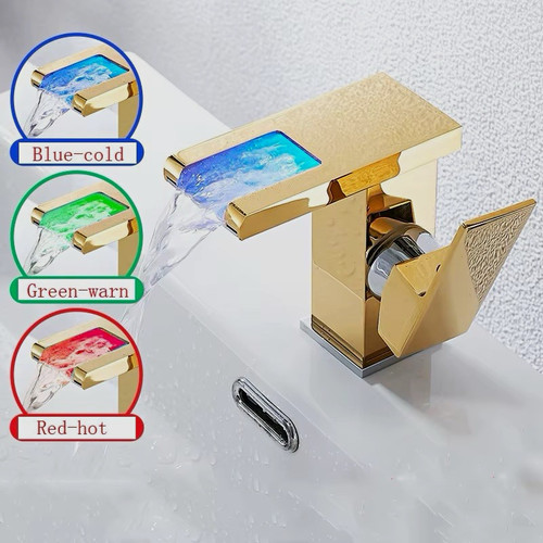 Led light waterfall basin - waterfall, tap