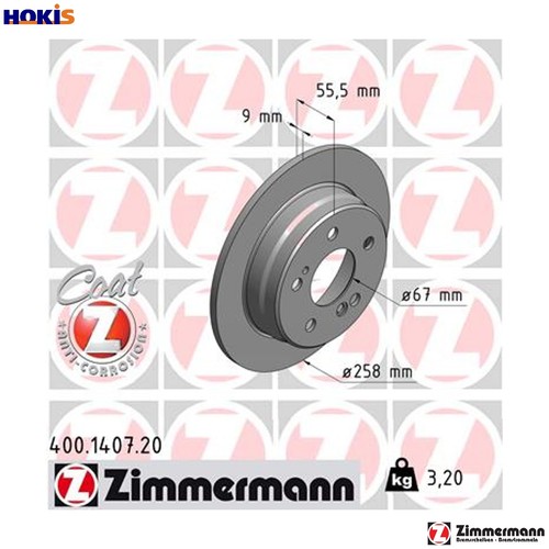 Brake disc 400 1407 for - brake, 400.1407.20