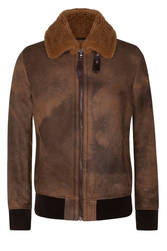 Men antique brown sheepskin - antique,