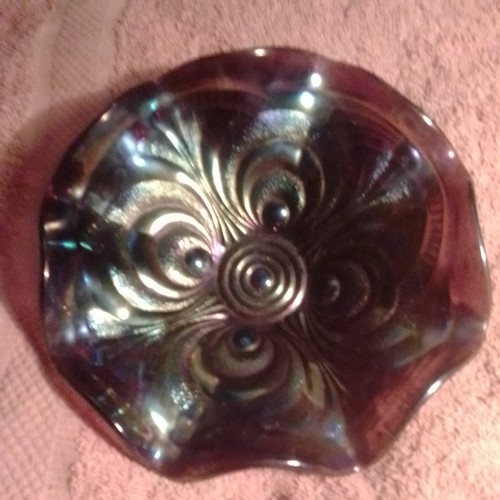 Carnival glass bowl amythest - bowl,