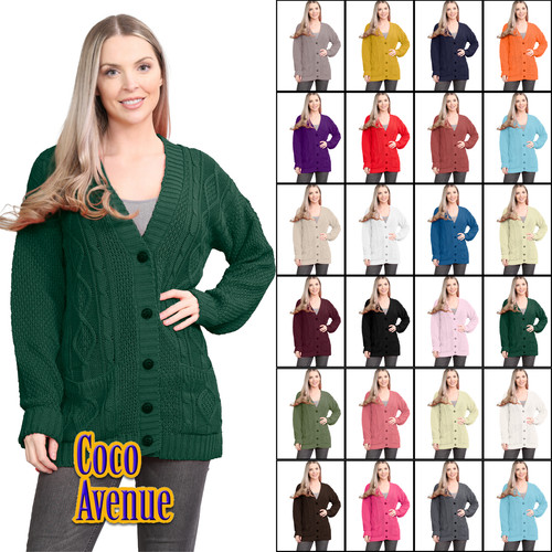 Womens chunky cable knitted - chunky,