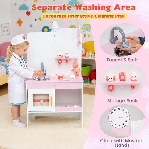 Wooden kids doctor - doctor, set