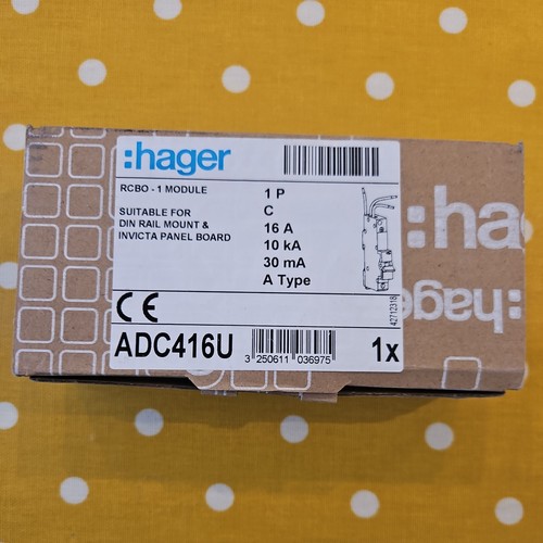 Hager adc416u rcbo type 16a - adc416u,