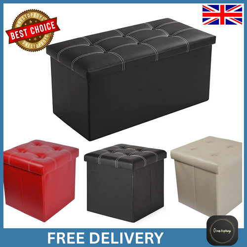 Folding ottoman storage box - folding,