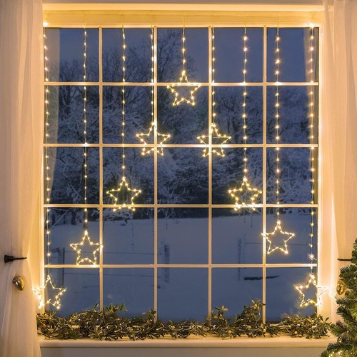 Christmas curtain lights star - christmas,