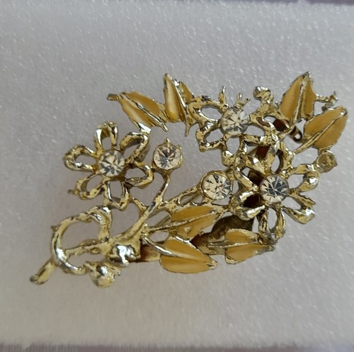 Vintage enamel and rhinestone - and,