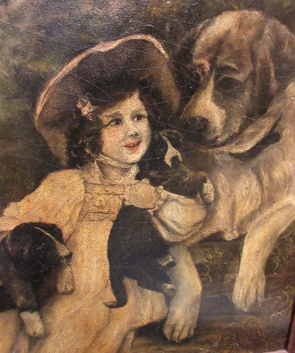 Antique american folk art oil - antique,