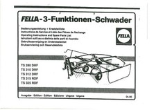 Fella Hay Rake TS280DRF TS310DRF TS312DRF TS315RDF TS325RDF Operator/Parts Manua