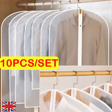 10Pcs Clear Polythene Garment Covers Suit Dress Coat Dust Protector Zip Bags UK
