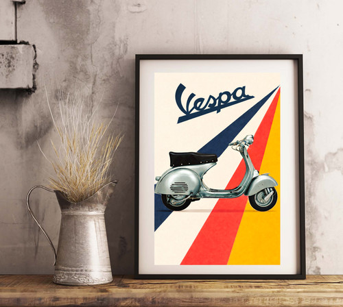 Vespa scooter minimalist - a4,