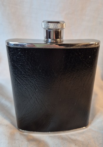 Vintage 6oz leather bound hip - leather,