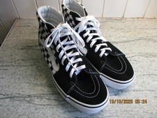 Vans Off The Wall Black/White Checkerboard Hi Top Trainers Size UK8/EU42 NWOT.