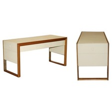 RARE ORIGINAL HAND MADE LEATHER UPHOLSTERED ROLEX AD BOUTIQUE DEALERS GUEST DESK