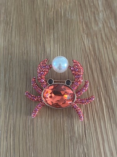 Swarovski pink crystal crab