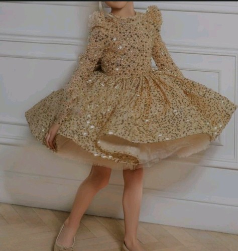 Girls birthday gold dress - girls,