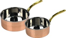 Copper Sauce Pan Set X2 Pans