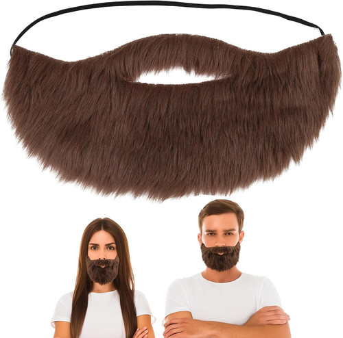 Brown fake mustache - brown, men's