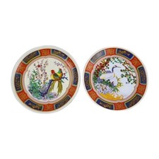 Pair Vintage RDO de Mallorca Decorative Plates – Colourful Bird Motifs