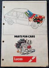 Lucas Parts For Cars Catalogue from 1969-1978. Classic Car parts . Race Rally
