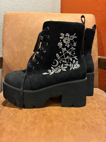 Gothic suede platform ankle - gothic,